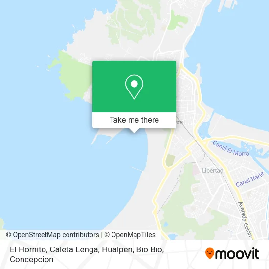 Mapa de El Hornito, Caleta Lenga, Hualpén, Bío Bío