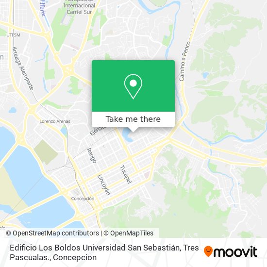 Edificio Los Boldos Universidad San Sebastián, Tres Pascualas. map