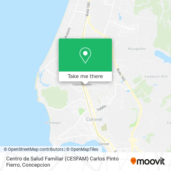 Mapa de Centro de Salud Familiar (CESFAM) Carlos Pinto Fierro