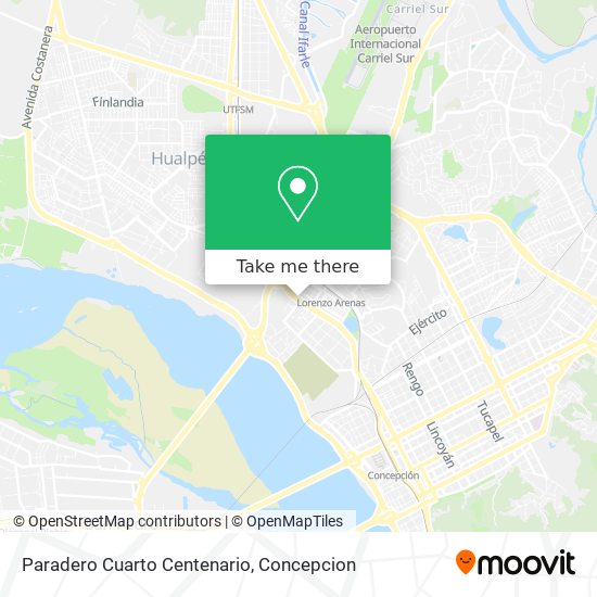 Paradero Cuarto Centenario map