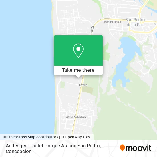 Mapa de Andesgear Outlet Parque Arauco San Pedro