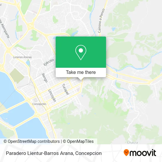 Mapa de Paradero Lientur-Barros Arana