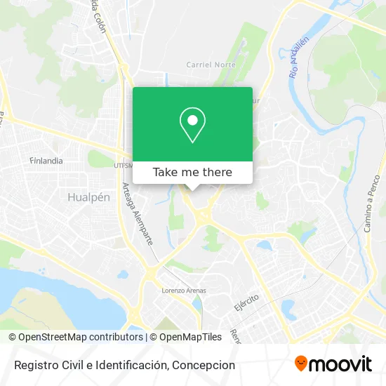 Mapa de Registro Civil e Identificación