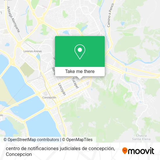 Mapa de centro de notificaciones judiciales de concepción