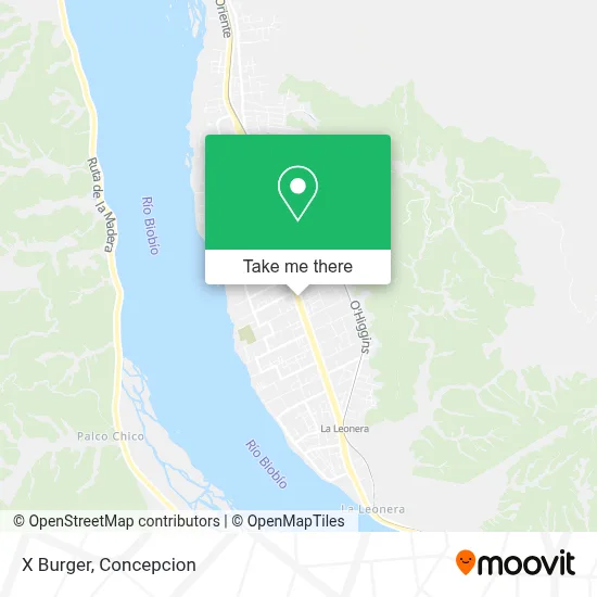 X Burger map