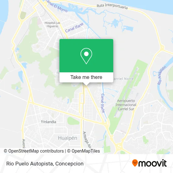Rio Puelo Autopista map