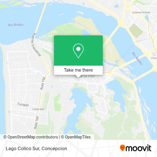 Lago Colico Sur map