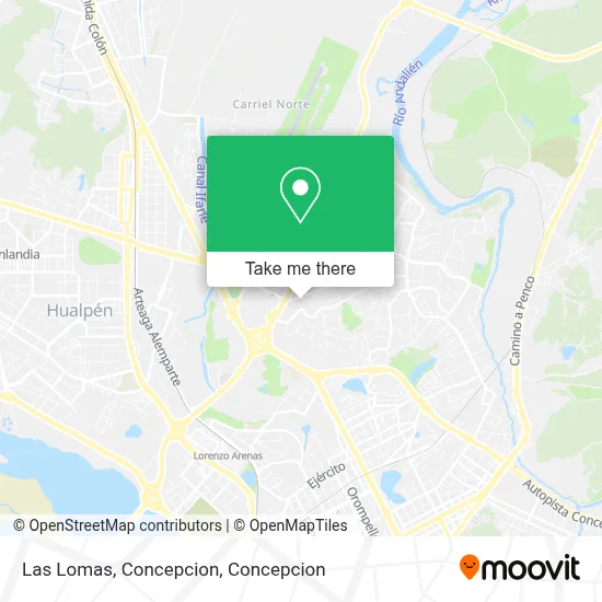 Las Lomas, Concepcion map
