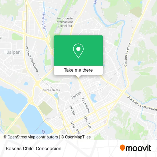 Boscas Chile map