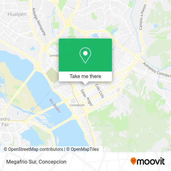 Megafrio Sur map