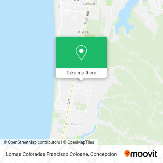 Lomas Coloradas Francisco Coloane map