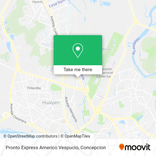 Pronto Express Americo Vespucio map