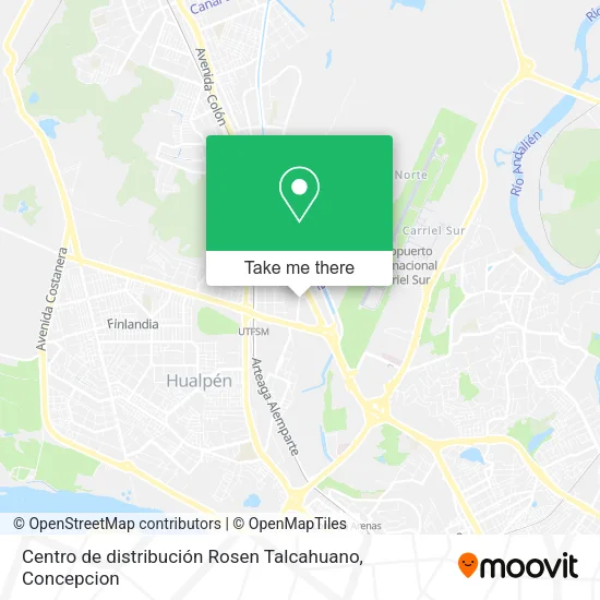 Mapa de Centro de distribución Rosen Talcahuano