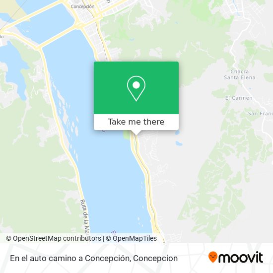 En el auto camino a Concepción map