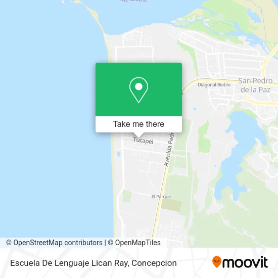 Mapa de Escuela De Lenguaje Lican Ray