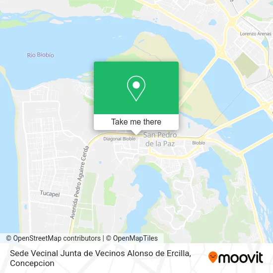 Mapa de Sede Vecinal Junta de Vecinos Alonso de Ercilla