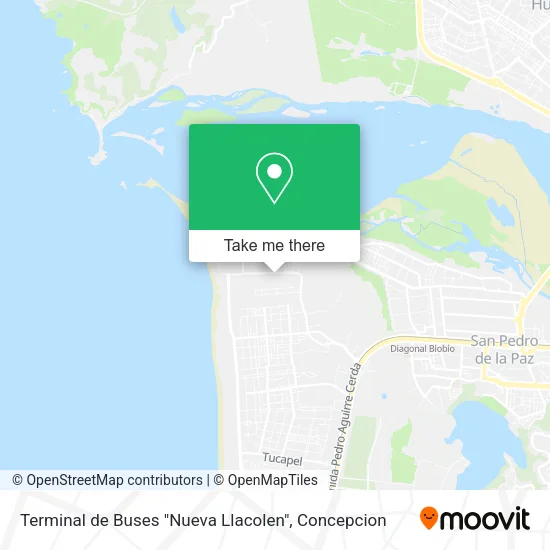 Mapa de Terminal de Buses "Nueva Llacolen"