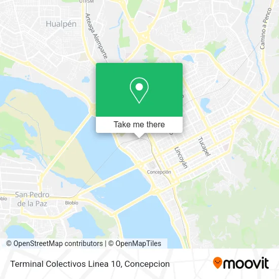 Mapa de Terminal Colectivos Linea 10
