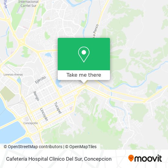 Mapa de Cafetería Hospital Clínico Del Sur