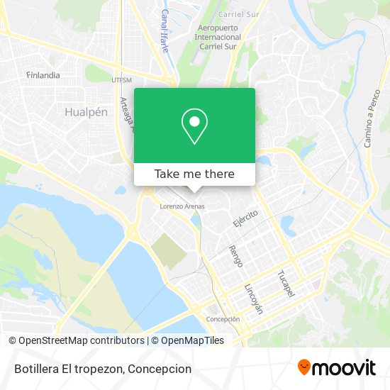 Mapa de Botillera El tropezon