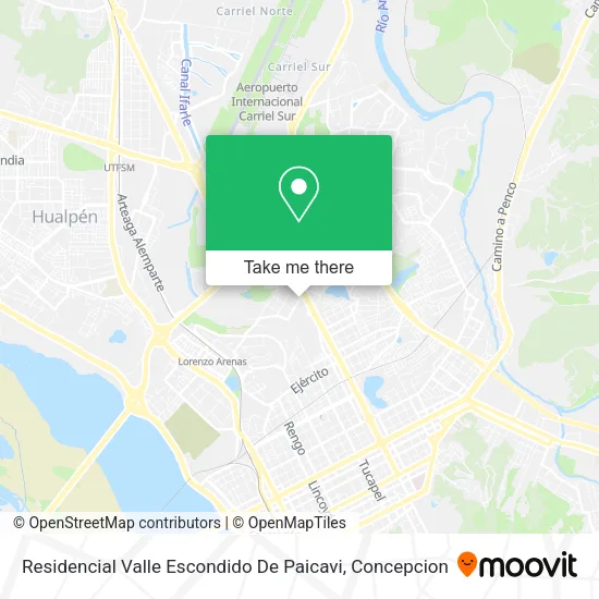 Mapa de Residencial Valle Escondido De Paicavi