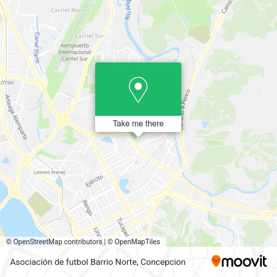 Mapa de Asociación de futbol Barrio Norte