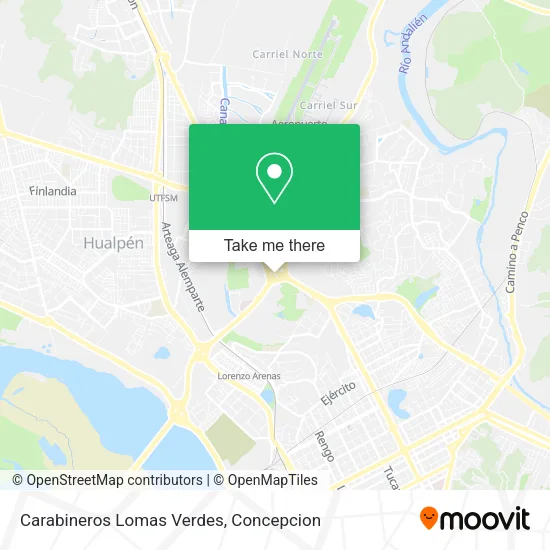 Mapa de Carabineros Lomas Verdes