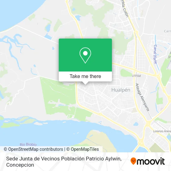 Mapa de Sede Junta de Vecinos Población Patricio Aylwin