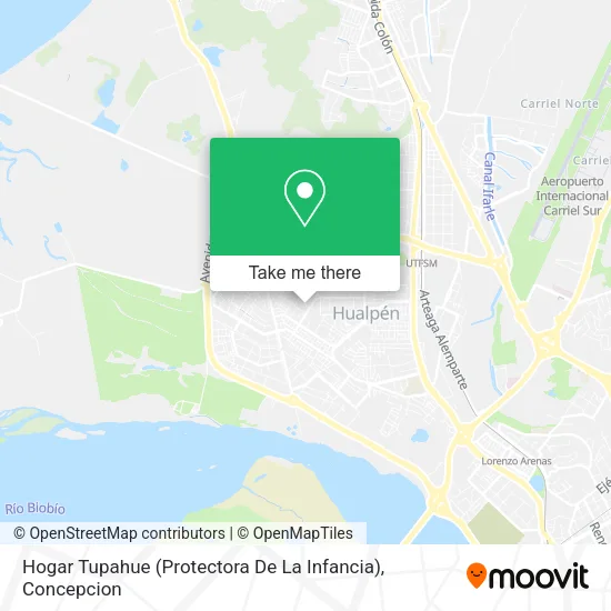 Mapa de Hogar Tupahue (Protectora De La Infancia)