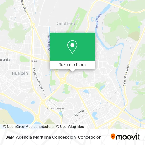 Mapa de B&M Agencia Marítima Concepción