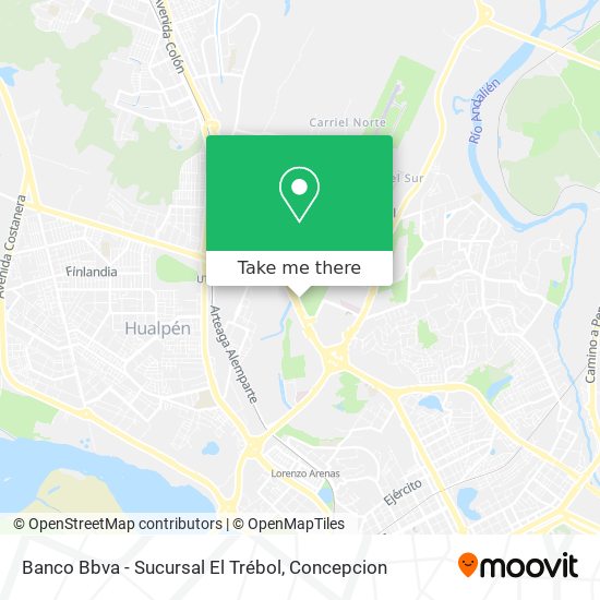 Mapa de Banco Bbva - Sucursal El Trébol