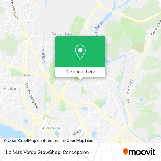 Mapa de Lo Mas Verde GrowShop