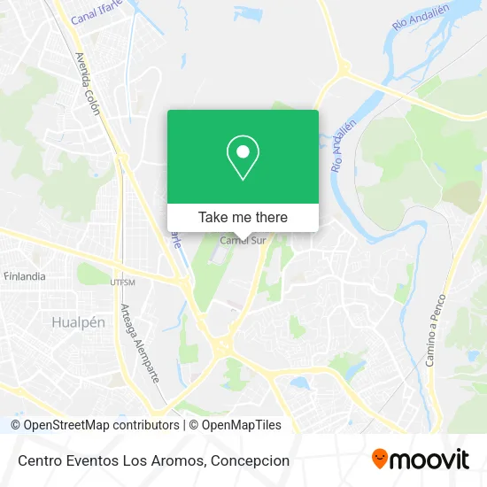 Mapa de Centro Eventos Los Aromos