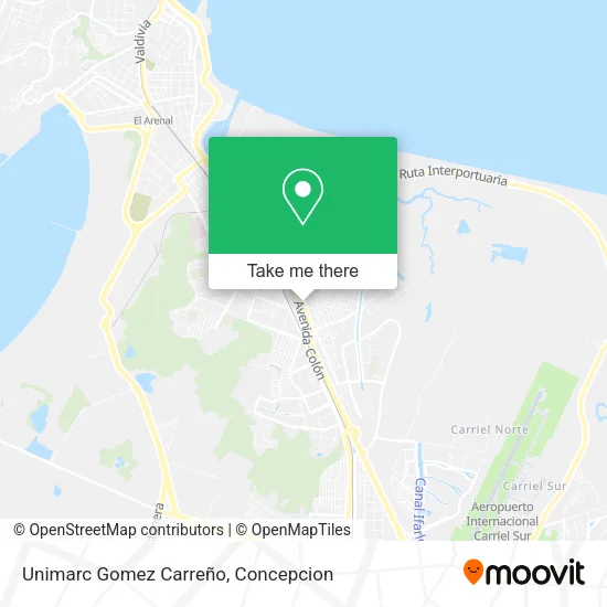 Mapa de Unimarc Gomez Carreño