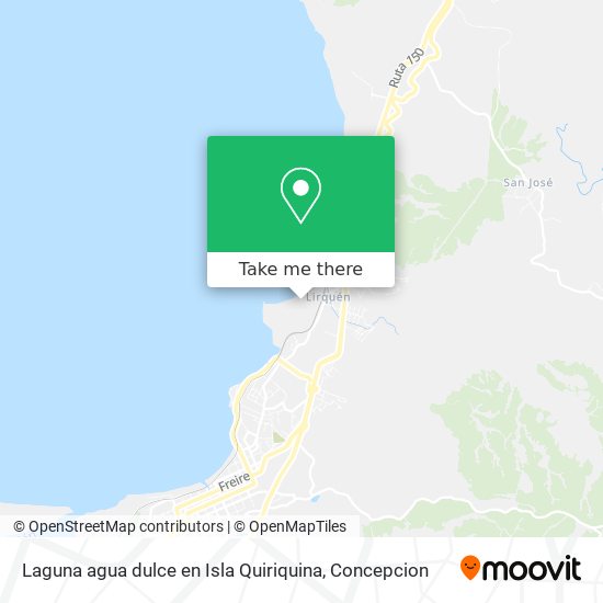 Laguna agua dulce en Isla Quiriquina map