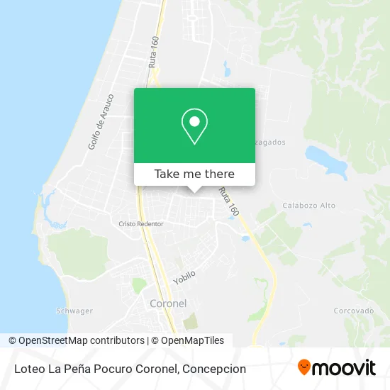 Loteo La Peña Pocuro Coronel map
