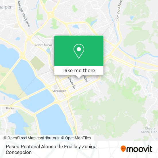 Mapa de Paseo Peatonal Alonso de Ercilla y Zúñiga