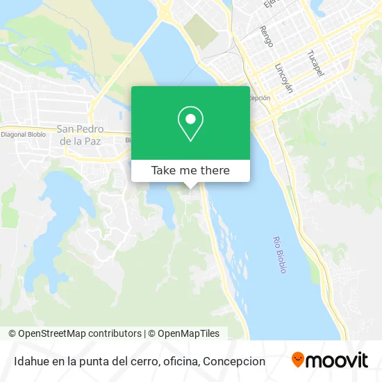 Mapa de Idahue en la punta del cerro, oficina