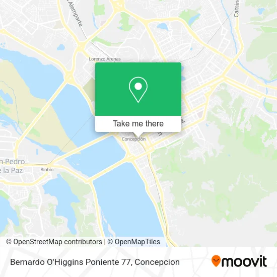 Mapa de Bernardo O'Higgins Poniente 77