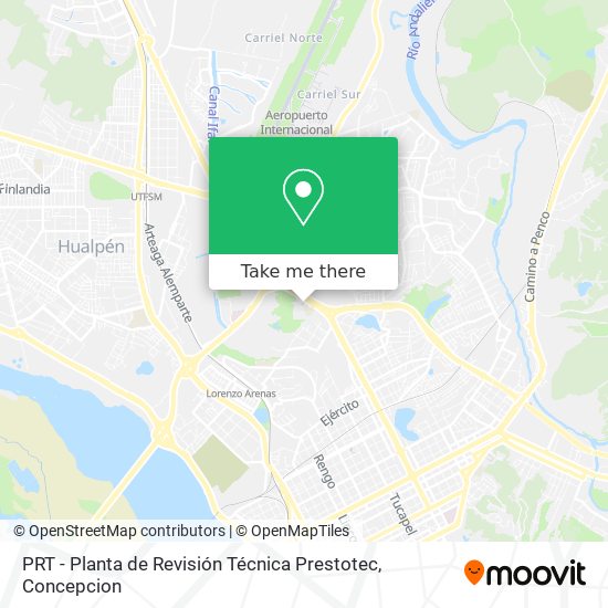 PRT - Planta de Revisión Técnica Prestotec map