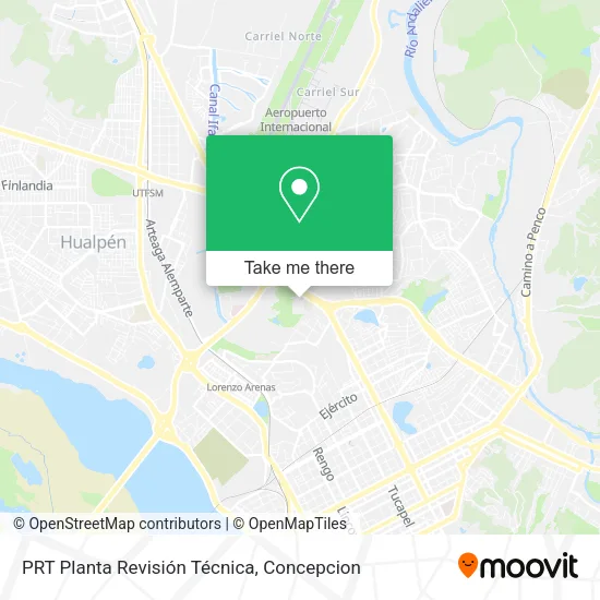 Mapa de PRT Planta Revisión Técnica