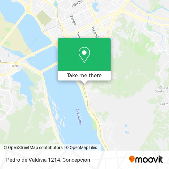 Pedro de Valdivia 1214 map