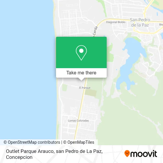 Mapa de Outlet Parque Arauco, san Pedro de La Paz