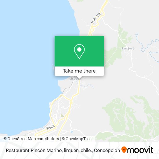 Mapa de Restaurant Rincón Marino, lirquen, chile.