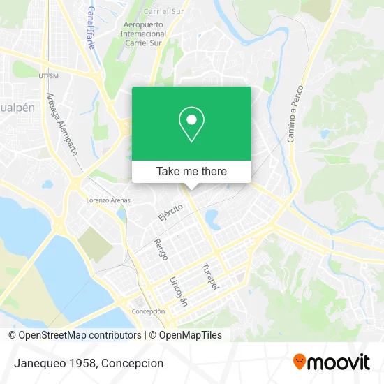 Mapa de Janequeo 1958