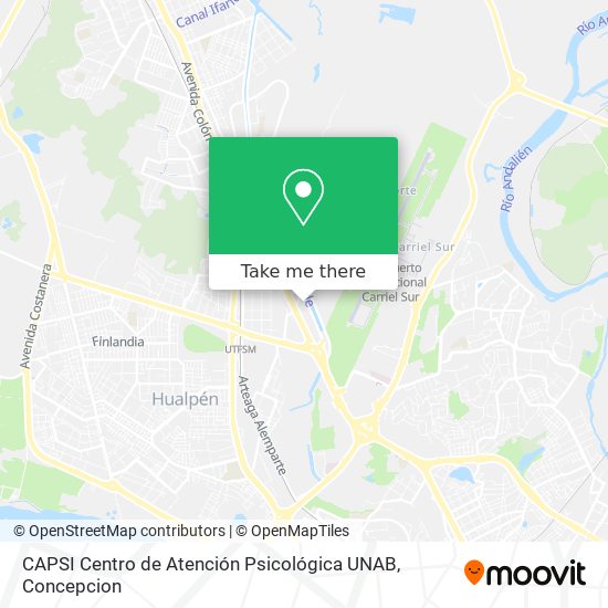 Mapa de CAPSI Centro de Atención Psicológica UNAB