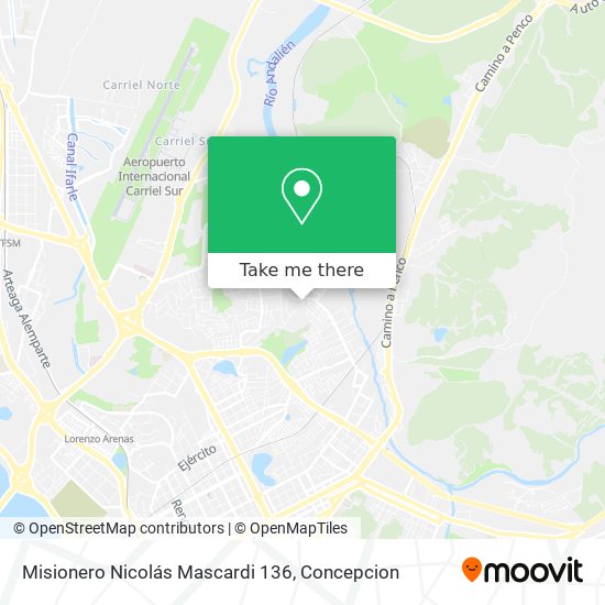Misionero Nicolás Mascardi 136 map