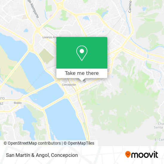 San Martín & Angol map