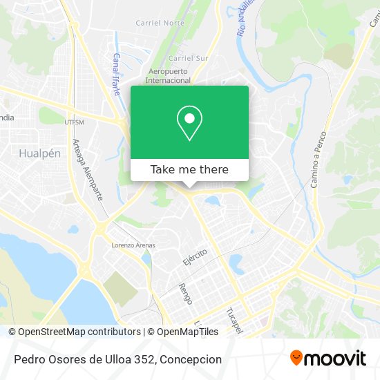 Pedro Osores de Ulloa 352 map