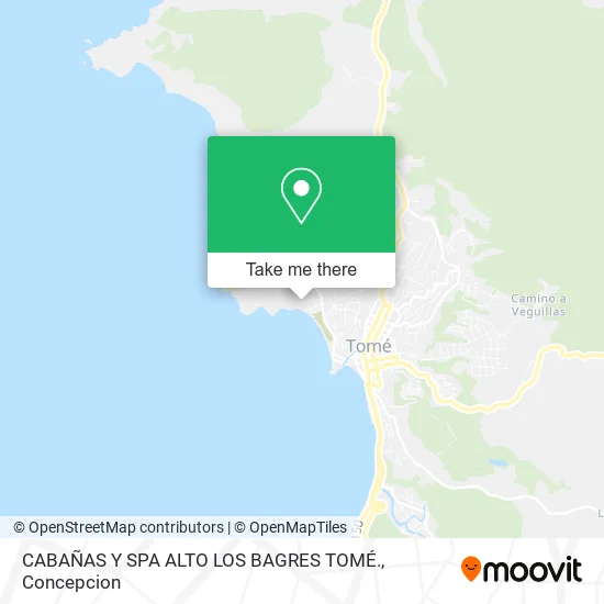Mapa de CABAÑAS Y SPA ALTO LOS BAGRES TOMÉ.